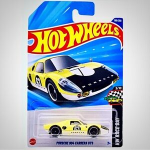 Hot Wheels Porsche 904 Carrera Gts Race Day Yellow Gum Ball Rally Sports Car